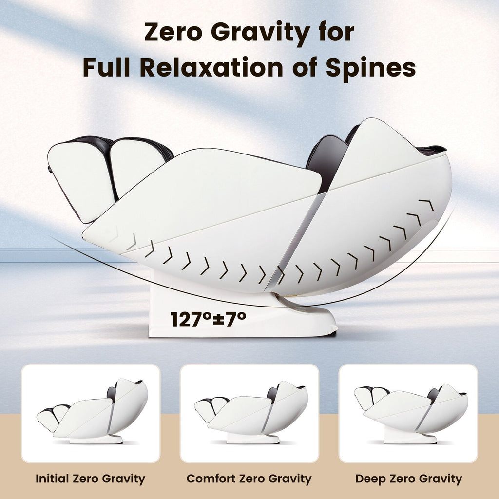 Fauteuil de massage complet du corps avec commande vocale et rouleau chauffant pour les pieds