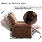 Fauteuil inclinable manuel classique et traditionnel avec accoudoirs et dossier confortables