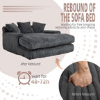 Canapé-lit en velours côtelé avec rembourrage en éponge hautement élastique, sans installation pour le salon