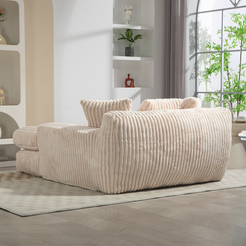 Canapé-lit en velours côtelé avec rembourrage en éponge hautement élastique, sans installation pour le salon