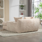 Canapé-lit en velours côtelé avec rembourrage en éponge hautement élastique, sans installation pour le salon
