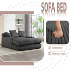 Canapé-lit en velours côtelé avec rembourrage en éponge hautement élastique, sans installation pour le salon