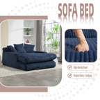 Canapé-lit en velours côtelé avec rembourrage en éponge hautement élastique, sans installation pour le salon