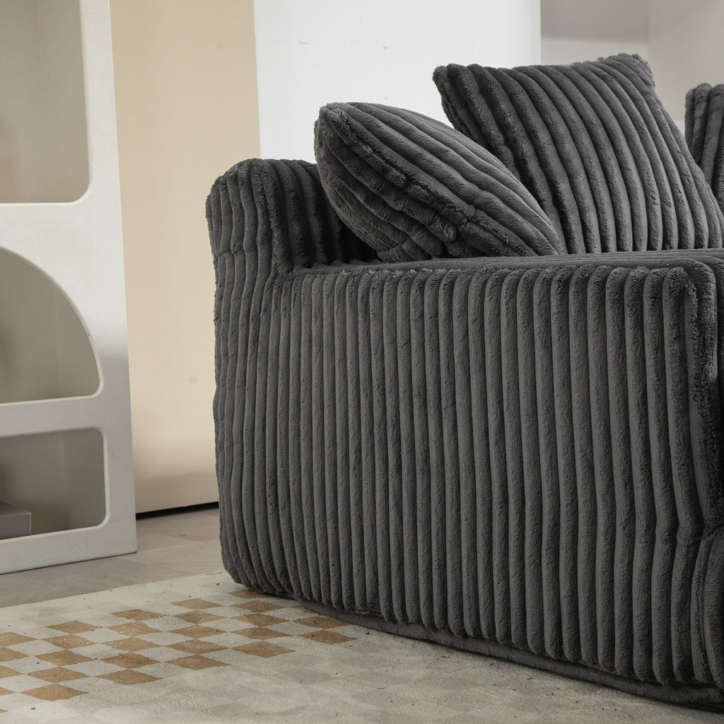 Canapé-lit en velours côtelé avec rembourrage en éponge hautement élastique, sans installation pour le salon