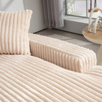 Canapé-lit en velours côtelé avec rembourrage en éponge hautement élastique, sans installation pour le salon