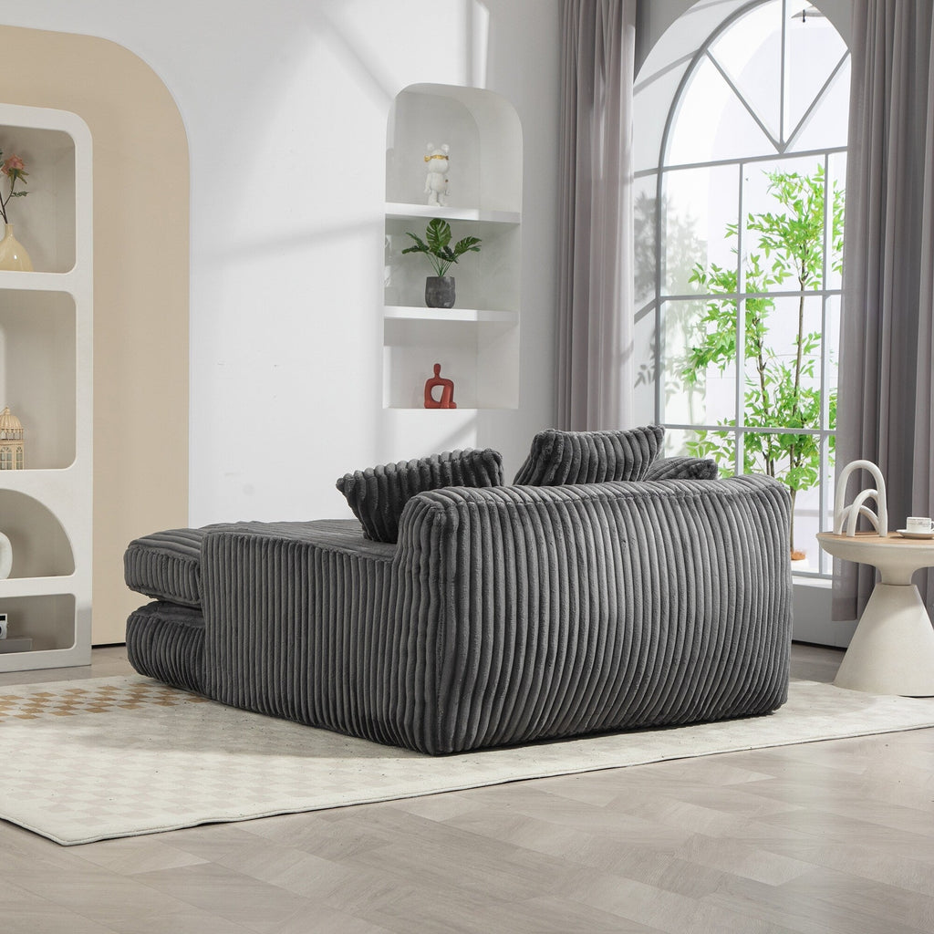 Canapé-lit en velours côtelé avec rembourrage en éponge hautement élastique, sans installation pour le salon