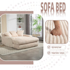 Canapé-lit en velours côtelé avec rembourrage en éponge hautement élastique, sans installation pour le salon