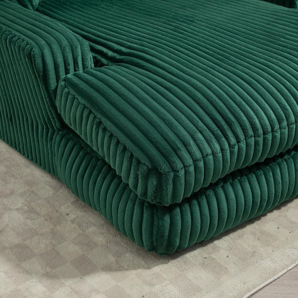 Canapé-lit en velours côtelé avec rembourrage en éponge hautement élastique, sans installation pour le salon