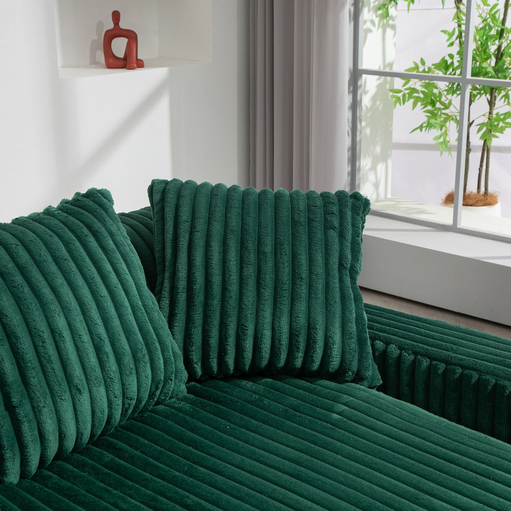 Canapé-lit en velours côtelé avec rembourrage en éponge hautement élastique, sans installation pour le salon