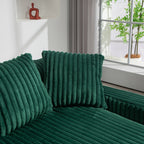 Canapé-lit en velours côtelé avec rembourrage en éponge hautement élastique, sans installation pour le salon