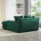 Canapé-lit en velours côtelé avec rembourrage en éponge hautement élastique, sans installation pour le salon
