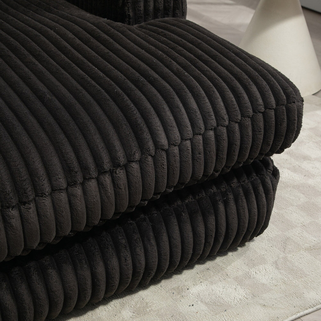 Canapé-lit en velours côtelé avec rembourrage en éponge hautement élastique, sans installation pour le salon