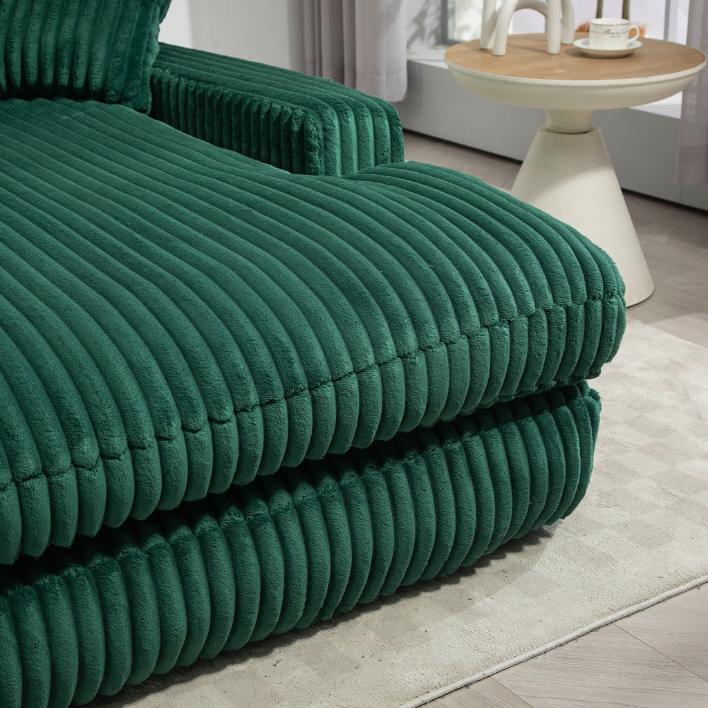 Canapé-lit en velours côtelé avec rembourrage en éponge hautement élastique, sans installation pour le salon