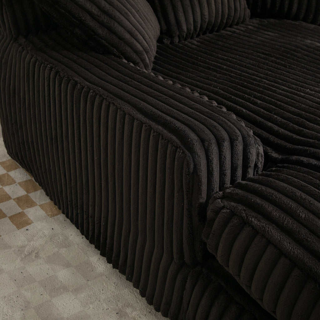 Canapé-lit en velours côtelé avec rembourrage en éponge hautement élastique, sans installation pour le salon