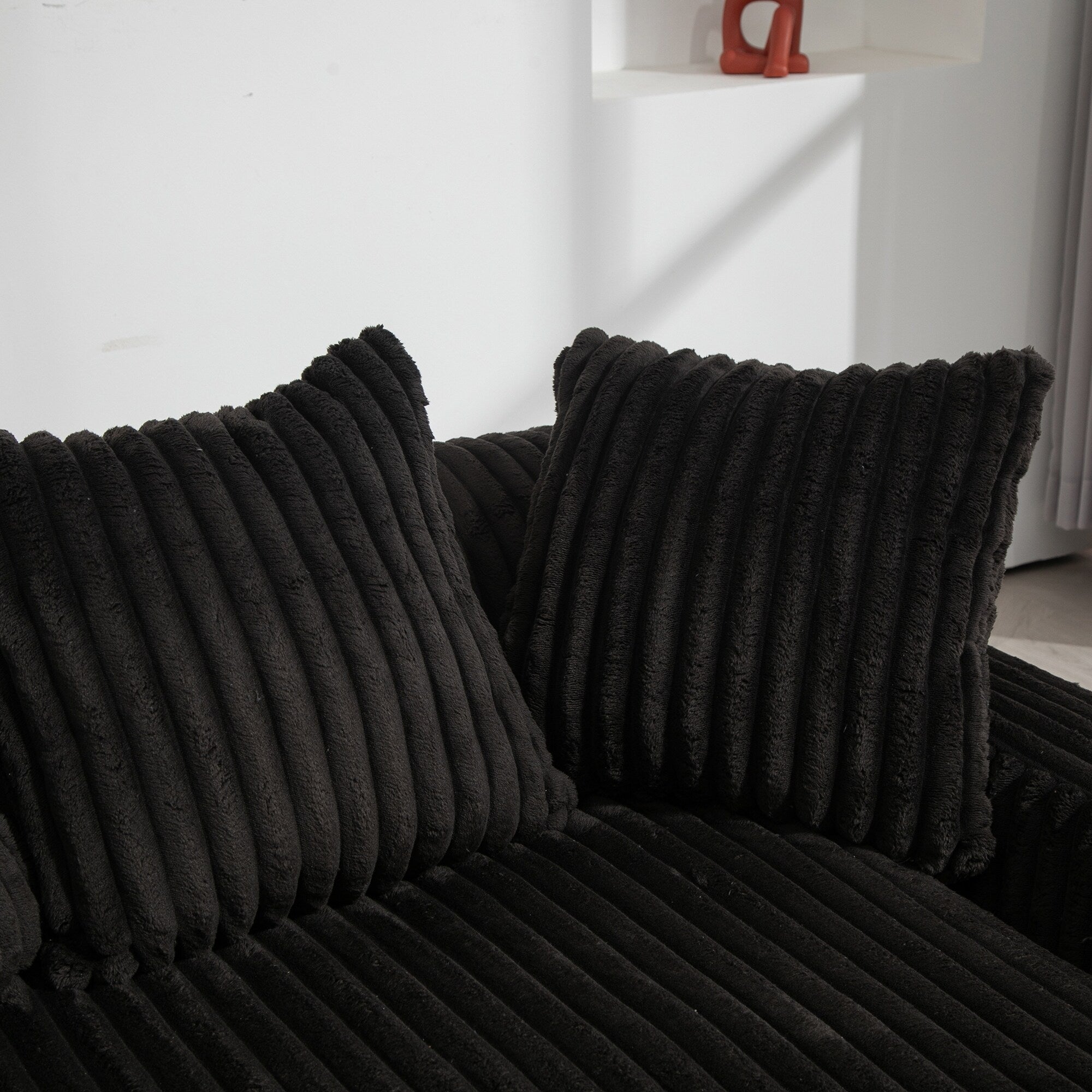 Canapé-lit en velours côtelé avec rembourrage en éponge hautement élastique, sans installation pour le salon