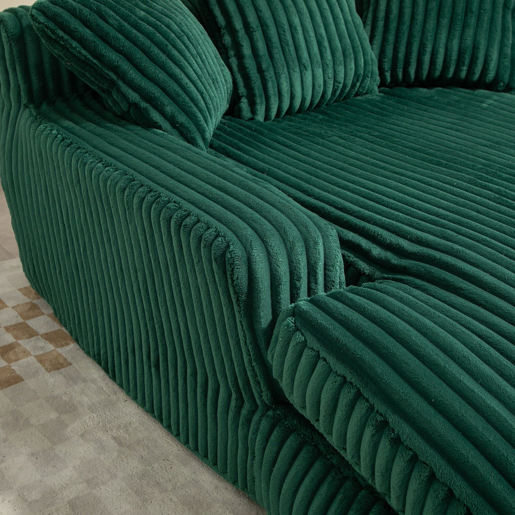 Canapé-lit en velours côtelé avec rembourrage en éponge hautement élastique, sans installation pour le salon