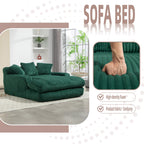 Canapé-lit en velours côtelé avec rembourrage en éponge hautement élastique, sans installation pour le salon