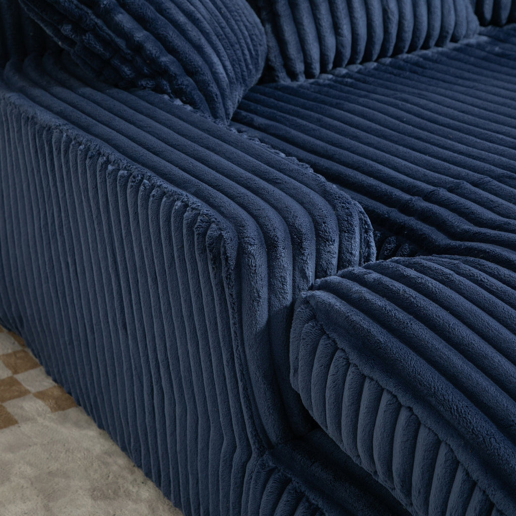 Canapé-lit en velours côtelé avec rembourrage en éponge hautement élastique, sans installation pour le salon