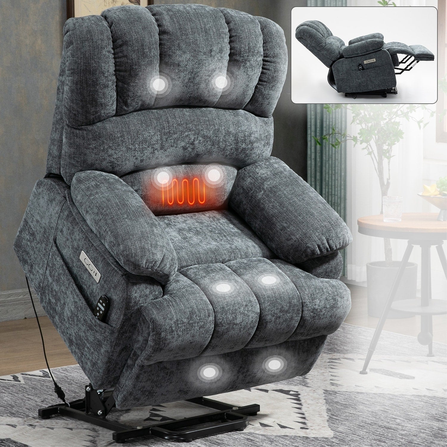 Fauteuil inclinable électrique confortable avec massage avancé