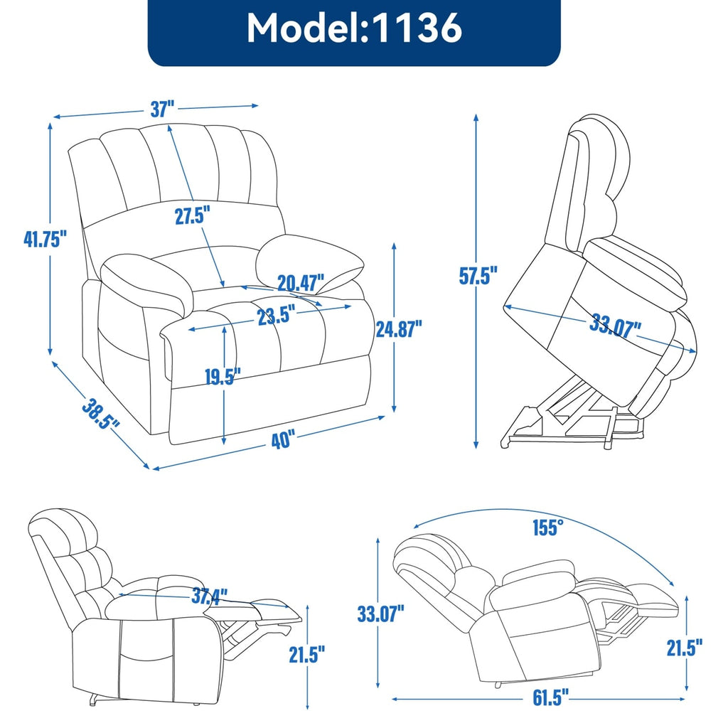Fauteuil inclinable électrique confortable avec massage avancé