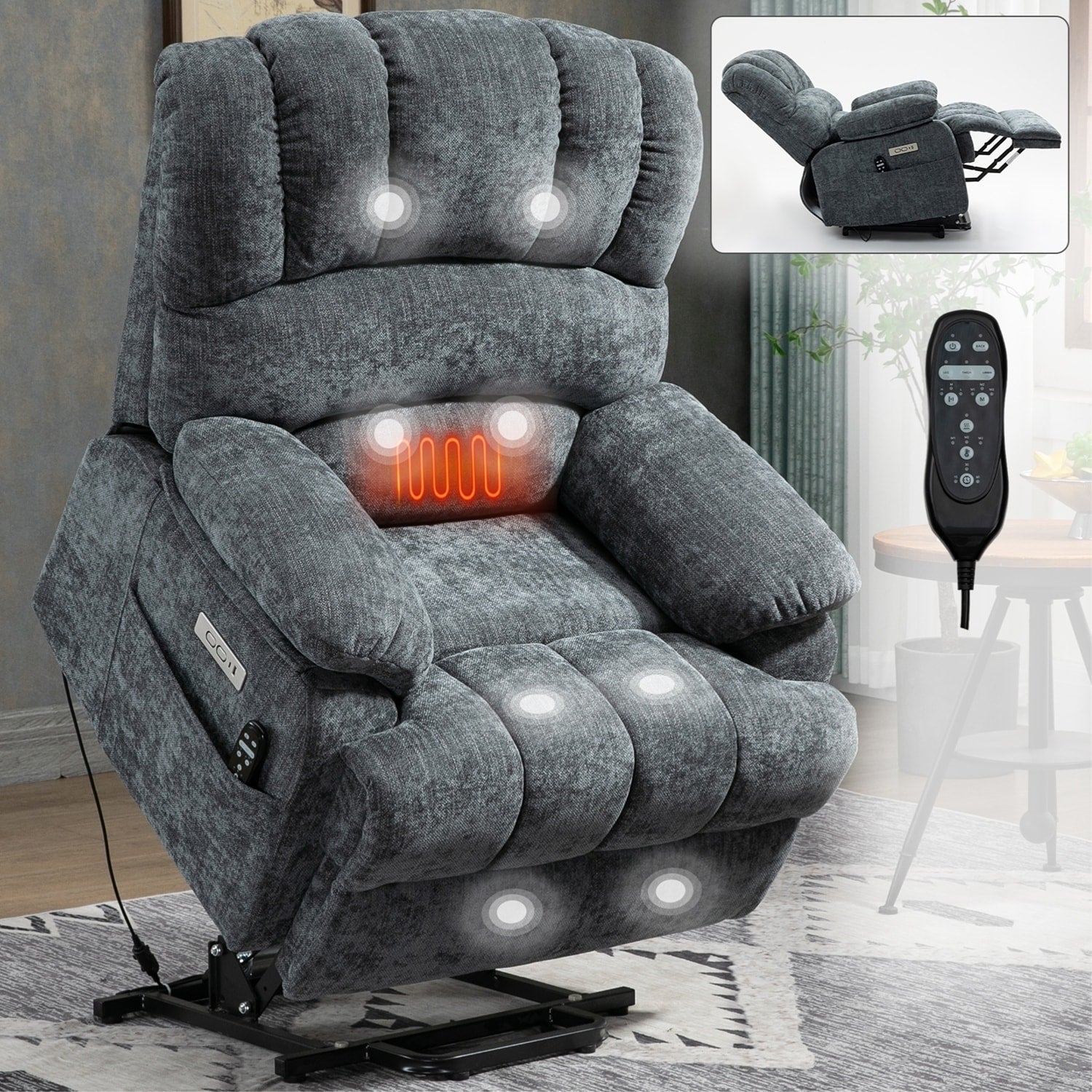Fauteuil inclinable électrique confortable avec massage avancé