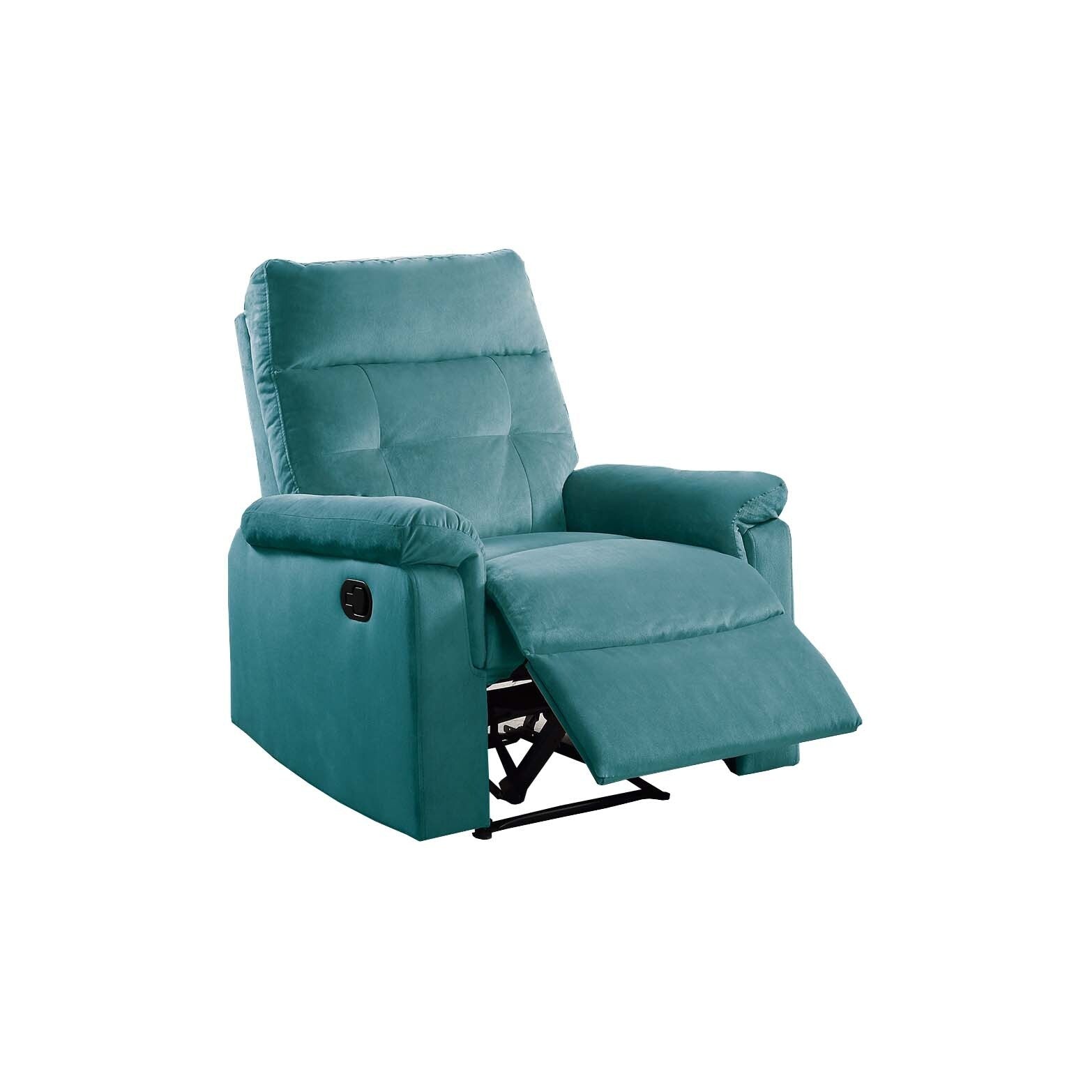 Fauteuil inclinable simple confortable avec poignée manuelle et revêtement en velours pour une détente ultime