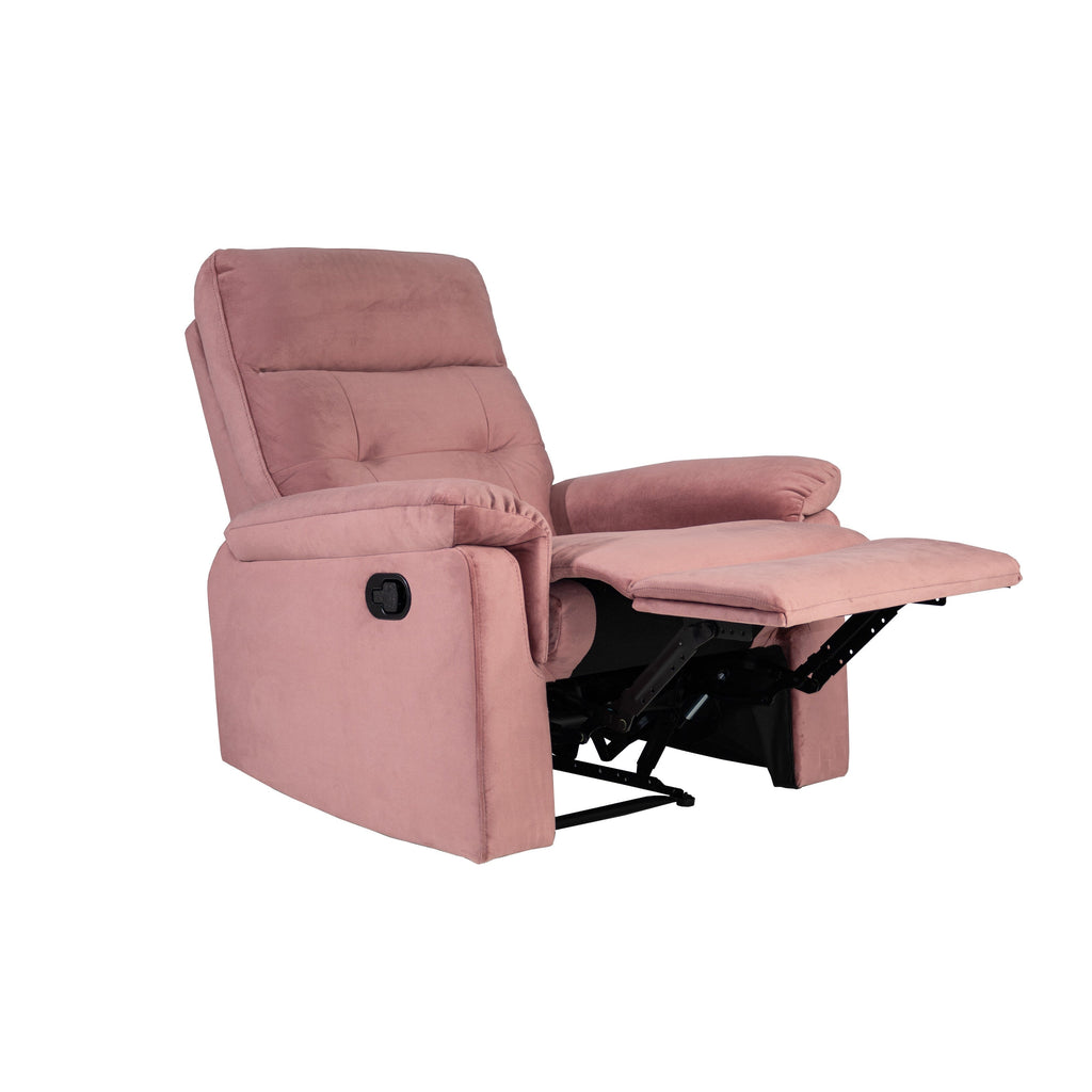Fauteuil inclinable simple confortable avec poignée manuelle et revêtement en velours pour une détente ultime