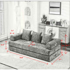 Canapé-lit convertible confortable avec matelas pliant, canapé-lit de sol, canapé de sol en chenille avec accoudoir, canapé de salon de sol