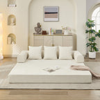 Canapé-lit convertible confortable avec matelas pliant, canapé-lit de sol, canapé de sol en chenille avec accoudoir, canapé de salon de sol