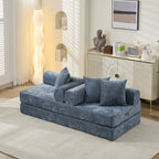 Canapé-lit convertible confortable avec matelas pliant, canapé-lit de sol, canapé de sol en chenille avec accoudoir, canapé de salon de sol