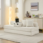 Canapé-lit convertible confortable avec matelas pliant, canapé-lit de sol, canapé de sol en chenille avec accoudoir, canapé de salon de sol