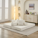 Canapé-lit convertible confortable avec matelas pliant, canapé-lit de sol, canapé de sol en chenille avec accoudoir, canapé de salon de sol