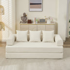 Canapé-lit convertible confortable avec matelas pliant, canapé-lit de sol, canapé de sol en chenille avec accoudoir, canapé de salon de sol