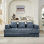 Canapé-lit convertible confortable avec matelas pliant, canapé-lit de sol, canapé de sol en chenille avec accoudoir, canapé de salon de sol