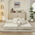 Canapé-lit convertible confortable avec matelas pliant, canapé-lit de sol, canapé de sol en chenille avec accoudoir, canapé de salon de sol