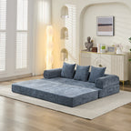 Canapé-lit convertible confortable avec matelas pliant, canapé-lit de sol, canapé de sol en chenille avec accoudoir, canapé de salon