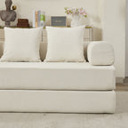 Canapé-lit convertible confortable avec matelas pliant, canapé-lit de sol, canapé de sol en chenille avec accoudoir, canapé de salon