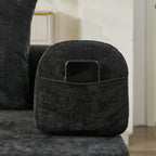 Canapé-lit convertible confortable avec matelas pliant, canapé-lit de sol, canapé de sol en chenille avec accoudoir, canapé de salon