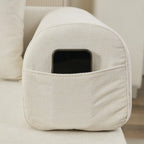 Canapé-lit convertible confortable avec matelas pliant, canapé-lit de sol, canapé de sol en chenille avec accoudoir, canapé de salon