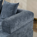 Canapé-lit convertible confortable avec matelas pliant, canapé-lit de sol, canapé de sol en chenille avec accoudoir, canapé de salon