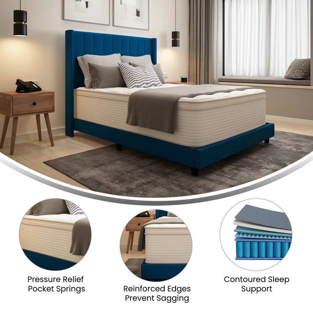 Matelas hybride commercial en mousse à mémoire de forme et ressorts ensachés dans une boîte