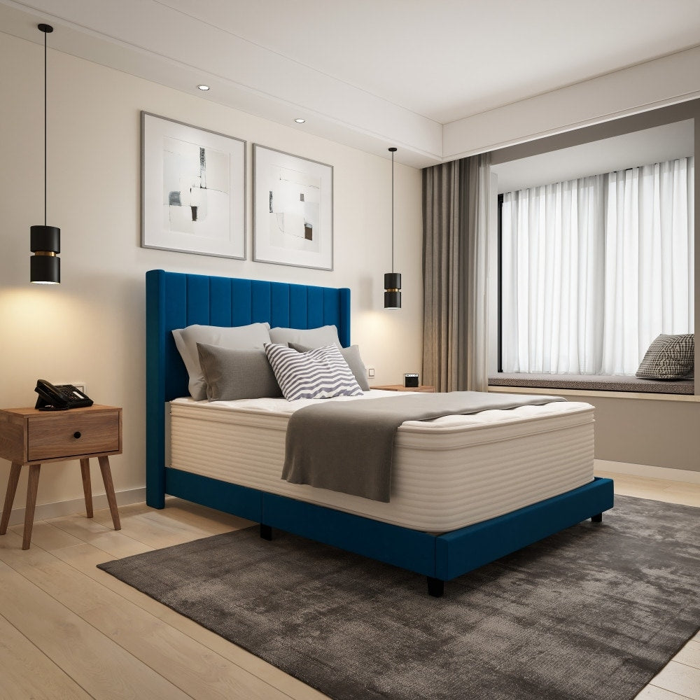 Matelas hybride commercial en mousse à mémoire de forme et ressorts ensachés dans une boîte