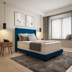 Matelas hybride commercial en mousse à mémoire de forme et ressorts ensachés dans une boîte