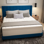 Matelas hybride commercial en mousse à mémoire de forme et ressorts ensachés dans une boîte
