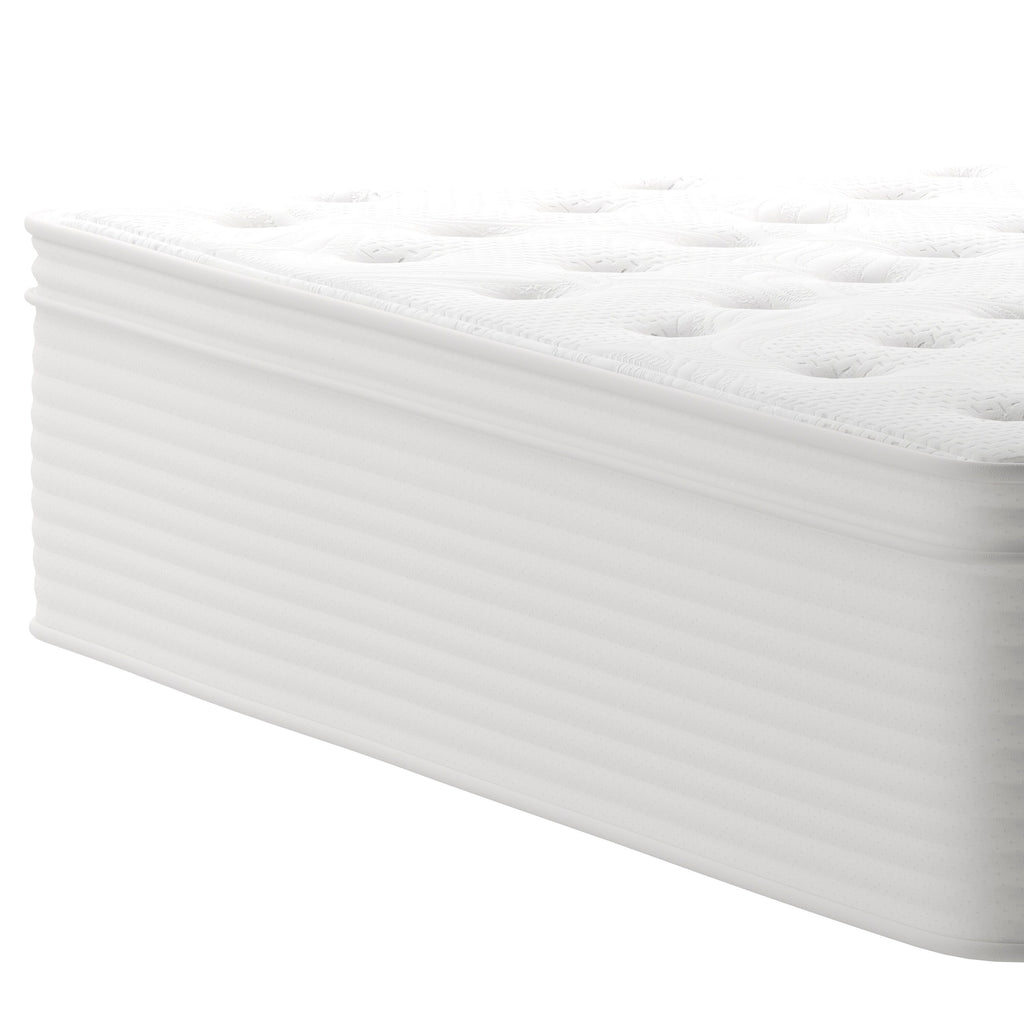 Matelas hybride commercial en mousse à mémoire de forme et ressorts ensachés dans une boîte