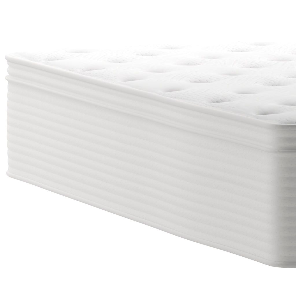 Matelas hybride commercial en mousse à mémoire de forme et ressorts ensachés dans une boîte