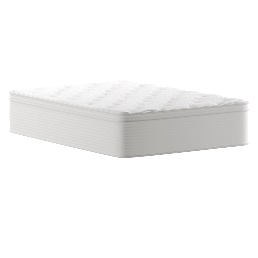 Matelas hybride commercial en mousse à mémoire de forme et ressorts ensachés dans une boîte