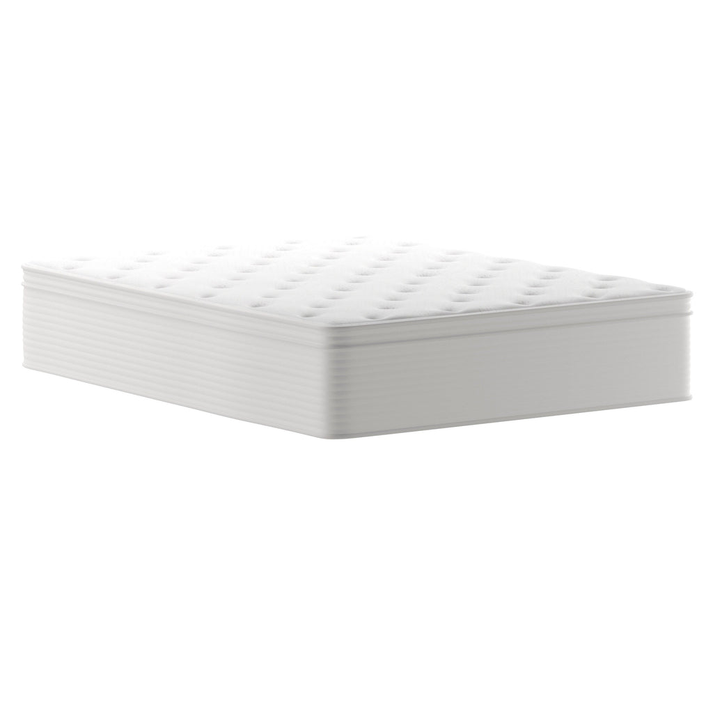 Matelas hybride commercial en mousse à mémoire de forme et ressorts ensachés dans une boîte