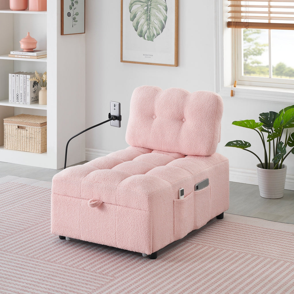 Canapé compact en tissu Teddy - Canapé convertible de 40,20 pouces pour petits espaces dans le salon ou le bureau