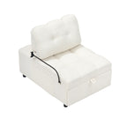Canapé compact en tissu Teddy - Canapé convertible de 40,20 pouces pour petits espaces dans le salon ou le bureau